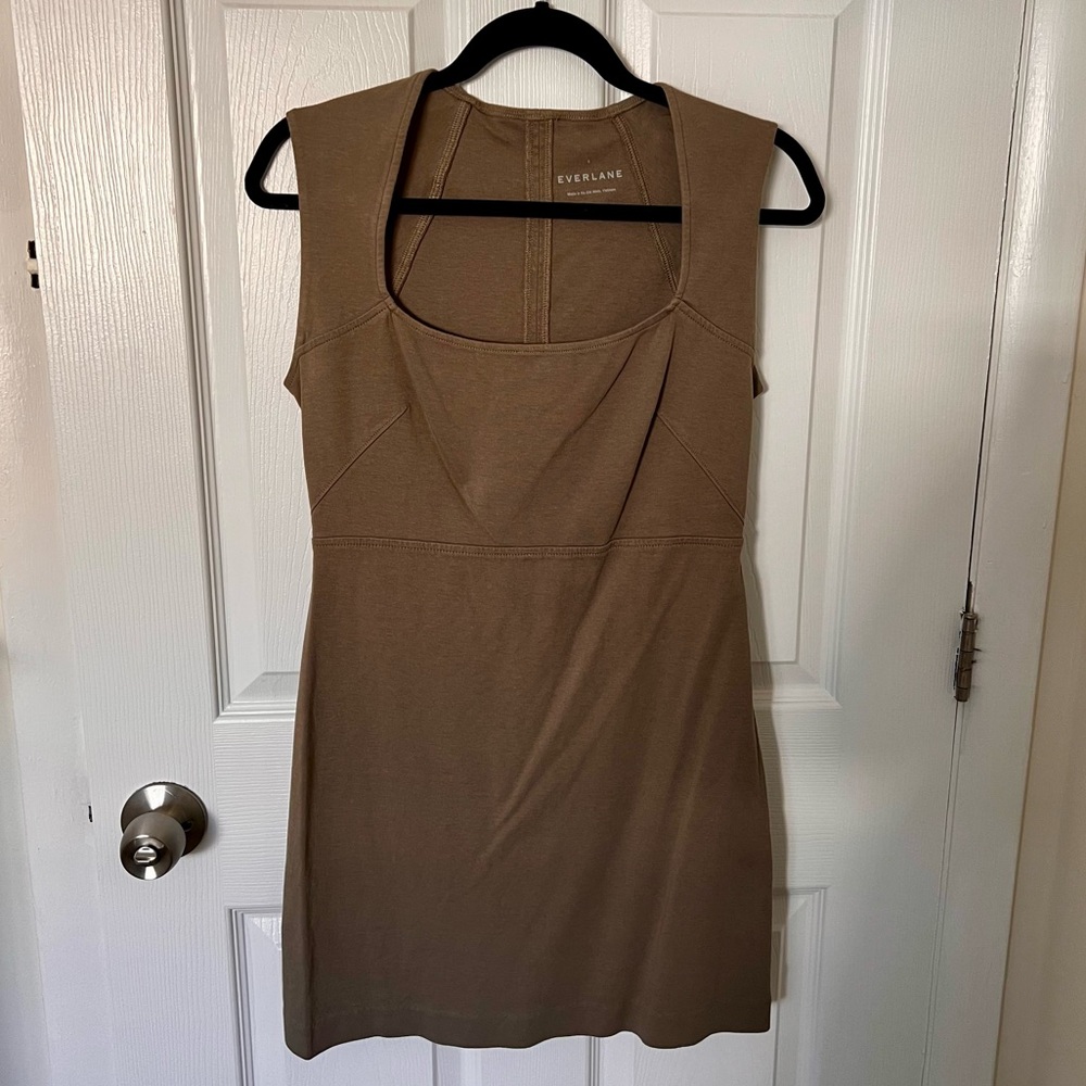 Everlane The 90’s Mini Dress Cap Sleeve Square Neck Size Small